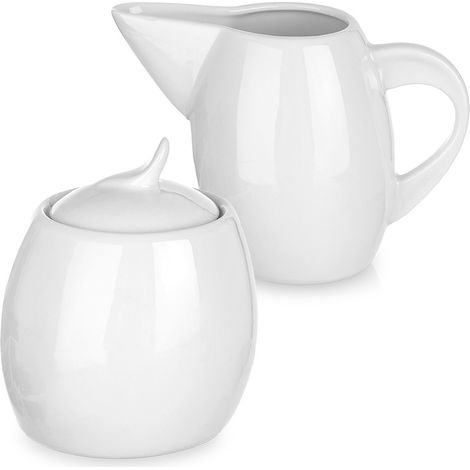 Zuckerdose und Sahnekännchen Porzellan Mona 200 ml / 240 ml 2 Stück. (1/5)