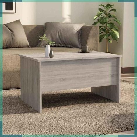 Table basse - 819294 - Sonoma gris - Bois d'ingénierie - 80 x 50 x 42,5 cm (1/5)