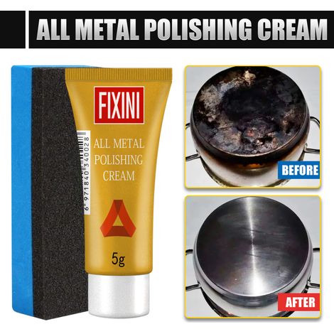 Metallpolierpaste, Rostentferner für Kupferreifen, multifunktionale Reinigungs- und Pflegepaste für Küchenmetalle – 5 g + Schwamm -- BIEMMEDUE (1/5)