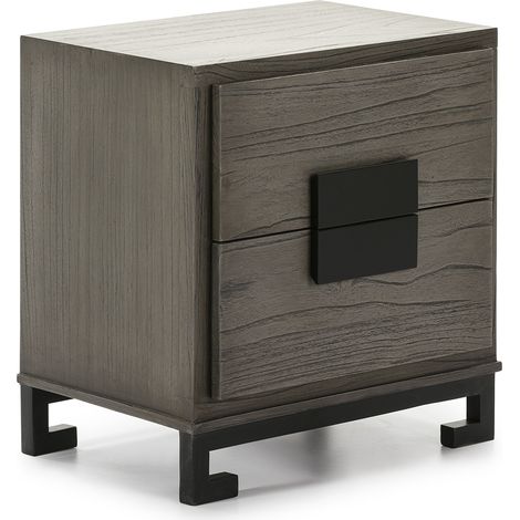 Nachttisch 56X41X60 Mindiholz ​​Grau/Schwarz (1/3)
