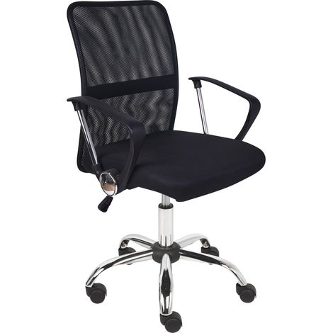 Silla de oficina de escritorio giratoria ajustable en altura tapicería de malla negro Best