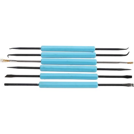 jeu de 6 outils professionnels d'assistance au soudage et au démontage, pour réparation et soudure, double face bleue.