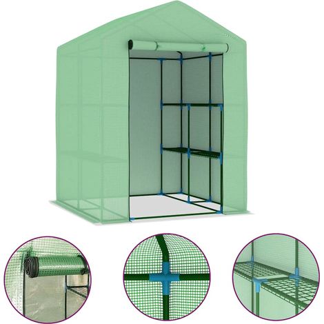 Maison Exclusive - Serra con Ripiani in Acciaio 143x143x195 cm (1/5)