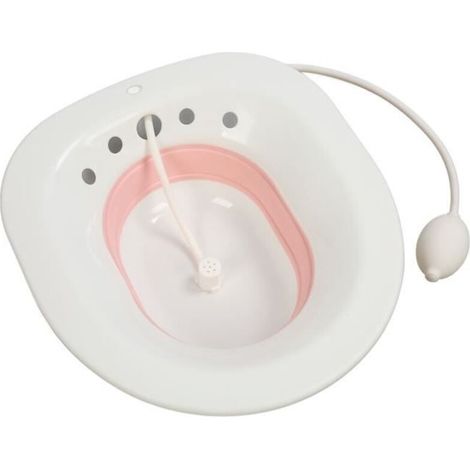 Duokon bain de siège pliant Siège de toilette pliable multifonctionnel en Silicone PP, bain de siège pour deco tapis Bleu Rose (1/4)