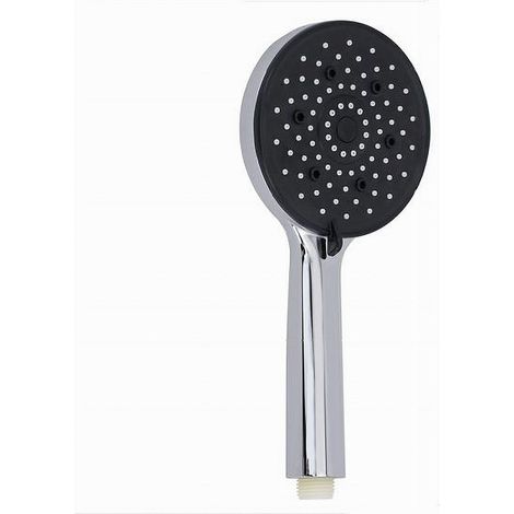 Cleafe - Soffione Da Doccia 12 X 25.5cm Doccetta Multigetto Regolabile Rotonda Nera 87145 - (1/2)
