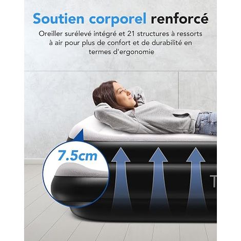 Single Inflatable Mattress 196 x 97 x 47 cm with Built-in Electric Pump (1/4)