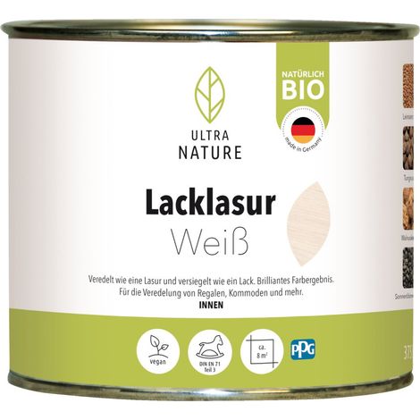 Ultra Nature Lacklasur 375 ml weiß Holzlasur