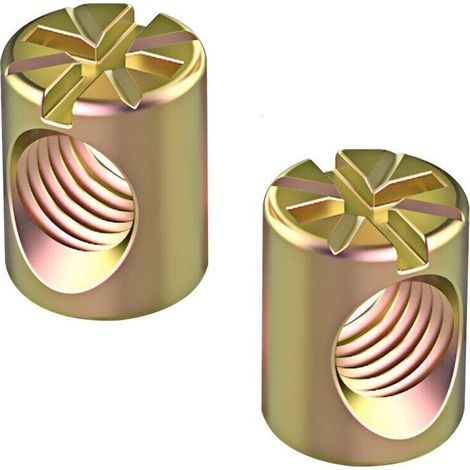 Écrous cylindriques pour meubles – Lot de 20 pièces M6 × 20 mm, acier zingué résistant à la corrosion (1/4)
