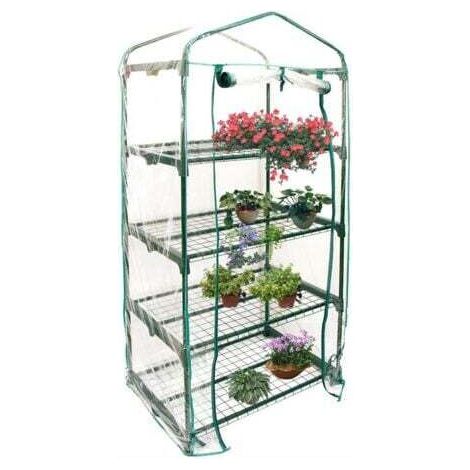 Petite serre de plain-pied avec couvercle en plastique PVC, serre portable à l'extérieur, utilisée pour la croissance des semis et des fleurs, 3 couches, hors support (69 x 49 x 160 cm) (1/5)