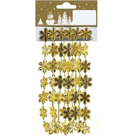 Schneeflockengirlande gold 180 cm