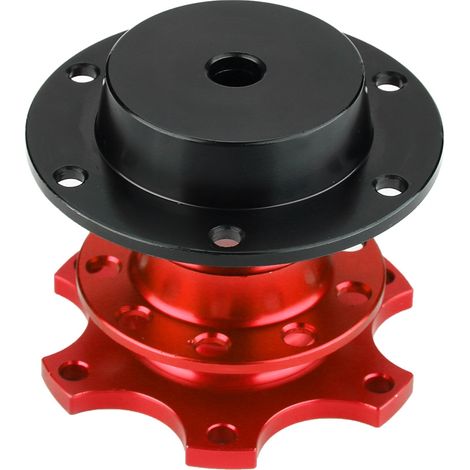 Volant Auto Moyeu Adaptateur Décrochage Rapide Kit avec Vis (Rouge) (1/3)