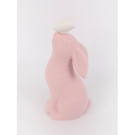 TrendLine Dekofigur Hase Keramik 20 x 10 cm pink Figur