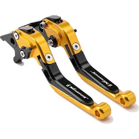 Convient pour SYM Sanyang JOYMAX F300 Nine Brothers-in-law Klaxon de frein modifié Biellette de direction Poignée pliable réglable (Avec fonction de stationnement Or noir or) (1/5)
