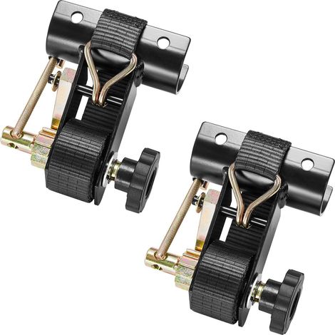 Sangle à Cliquet Galerie de Toit 38,1 mm x 2,25 m Sangles d'Arrimage Barres de Toit Lot de 2 pour Attacher Chargement, avec Support de Tube Rond 47,6-50,8 mm Crochets J Capacité Charge 226,8 kg (1/5)