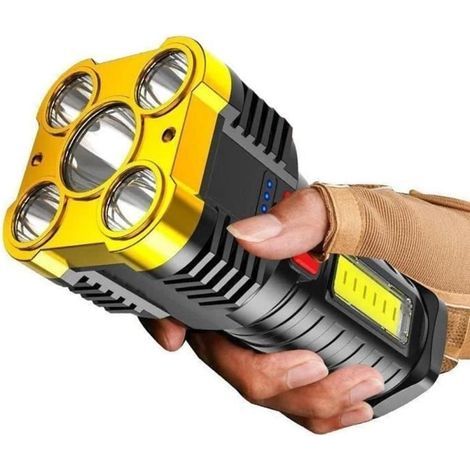 Lampe de poche LED 5 nucléaires, rechargeable à 5 cœurs, super lumineuse, pour le camping A326 (1/4)