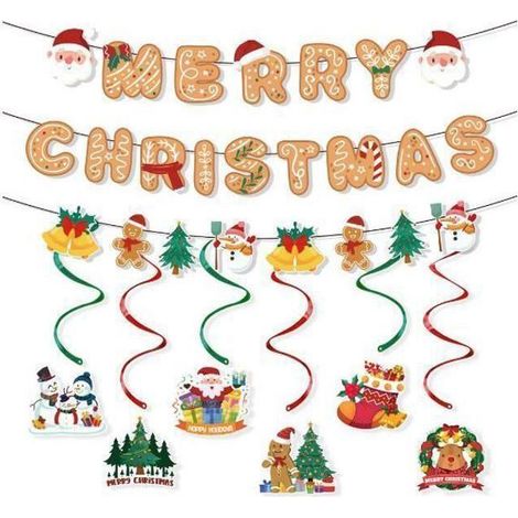 Bannière di Natale Spirali Decorazione di Natale Spirali sospese