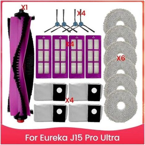 Kit de 19 pièces comprenant brosse, filtre, sac à poussière et chiffon de nettoyage pour aspirateur Eureka J15 Pro Ultra. Accessoires inclus. (1/5)
