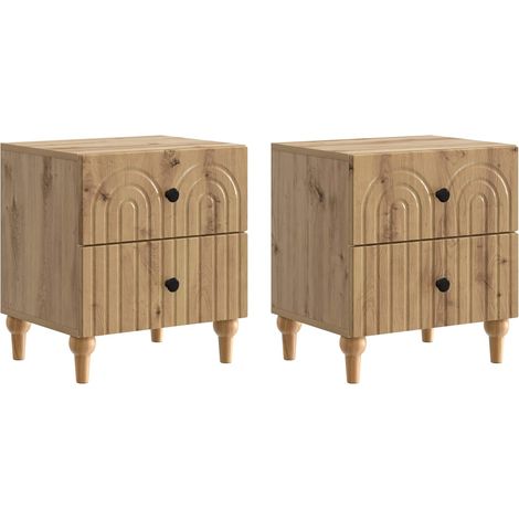 vidaXL Bedside Cabinet 2 pcs Artisan Oak 43 x 34.5 x 48 cm (1/5)