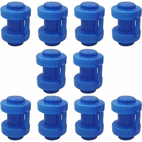 10er-Pack Trampolinpfostenkappen, langlebige Trampolinzaunpfostenkappen, für Endhakenpfostennetz-Sicherheitsnetz-Ersatzteil (blau) (1/5)