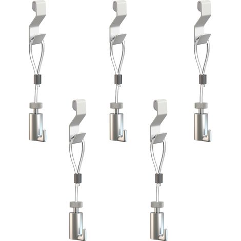 Pack de 5 kit d'accrochages tableaux Artiteq - suspension sur grilles, panneaux, cloisons - Max 15kg