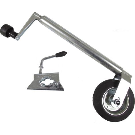 Jockey Wheel with Clamp 35MM  (Metal Rim Trailer Caravan Guide Heavy Duty Rubber) (1/5)