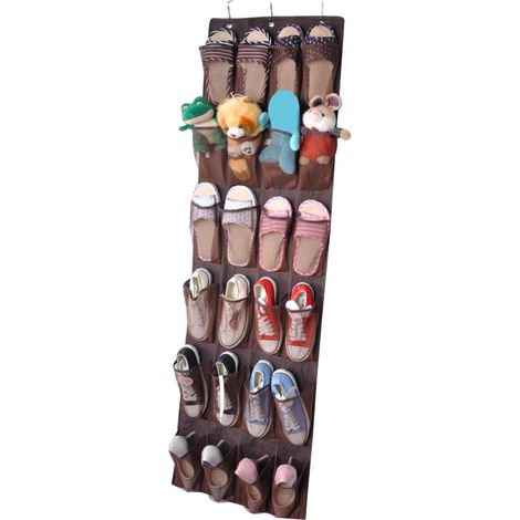 Organizador de zapatos colgante, bolsa para armario con bolsillos de malla transpirable para ropa, CDs y revistas.