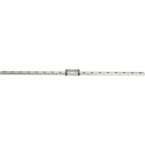 Glissière linéaire miniature MGN12H 450mm, guide de précision 12mm pour équipements d'automatisation, chariot coulissant robuste, axe linéaire compact. (1/5)