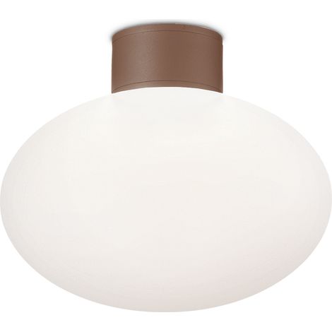 Plafoniera Contemporanea Clio Alluminio Coffee 1 Luce E27 42W Ip44