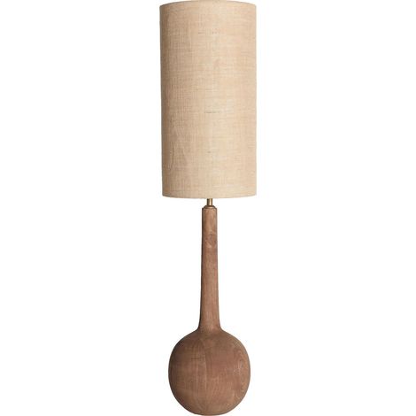 Lampe de table contemporaine en bois de manguier et jute naturel - Bois naturel et jute clair (1/3)