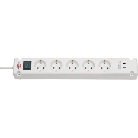 Brennenstuhl Bremounta Steckdosenleiste mit 2 USB C-Ladebuchsen 5-fach weiß 3m H05VV-F3G1,5 (1/5)