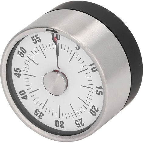 Minuteur Magnétique Design Aimanté Acier Inoxydable 70dB Haute Précision Minuterie Visuelle pour Cuisine Cuisson Blanc (1/5)