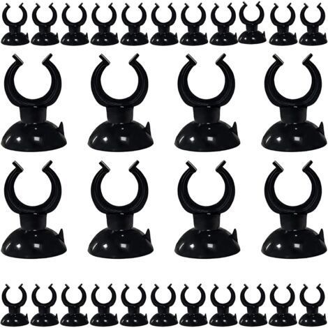 30 Pièces Ventouse Aquarium(Noir), Clips à Ventouse pour Aquarium PVC Écologique pour Chauffe Eau Thermomètre Aquarium Tube d'eau (1/5)