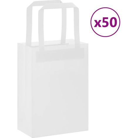 Papiertragetaschen 50 Stk. mit Henkeln Weiß 15x8x21 cm