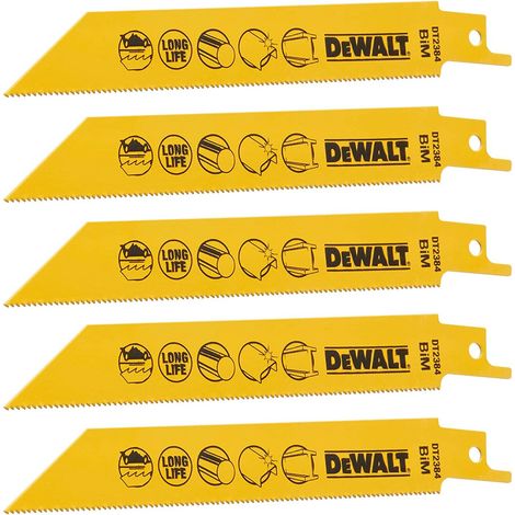 DeWALT DT2384-QZ 5er-Pack Säbelsägeblätter Gelb