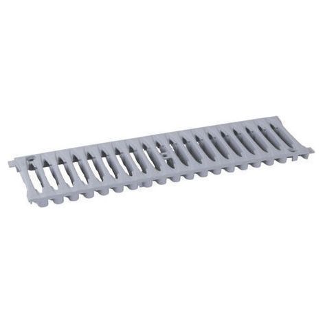 Nicoll – Grille de caniveau encastrée B125 en PVC gris – Largeur 130mm – Longueur 500mm – Surface d'avalement 471 cm²/ml