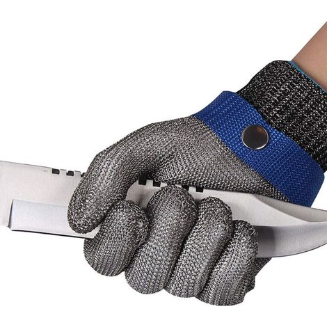 Gant De Protection Contre Les Coupures - Acier Inoxydable 316L Et Fibres Polyéthylène Haute Résistance - Niveau De Protection Coupe 5 - Cuisine Jardin Bricolage - 1 Pièce