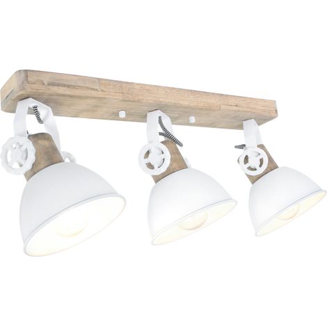 Mexlite - faretto - Gearwood - bianco - metallo legno di gomma -