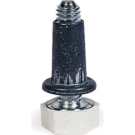 Piedino a vite ferro 6max25 c/plast. bia