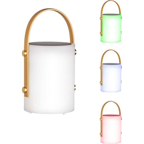 LED Solarlampe Tischleuchte dimmbar mit Fernbedienung Außenleuchte Akku Tischlampe, USB Kabel, RGB Farbwechsel, weiß beige, warmweiß, DxH 11,5 x 24 cm (1/5)