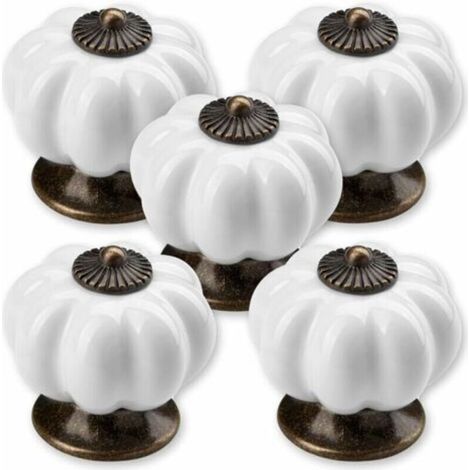 5 x 30mm White Glossy Base Furniture Knobs Drawer Knob Porcelain Knob (1/4)
