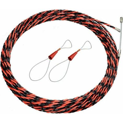Tire-fil électrique 50m – Polyester 3 torsions – Diamètre 6mm – Haute résistance à la traction et à la température – Tête de guidage à ressort (1/5)