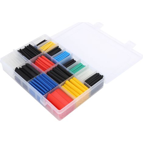 580 Pièces de Manchons Thermiques Rétractables en Nylon pour Câbles, Taux de Rétraction 2:1, Multicolores (1/5)