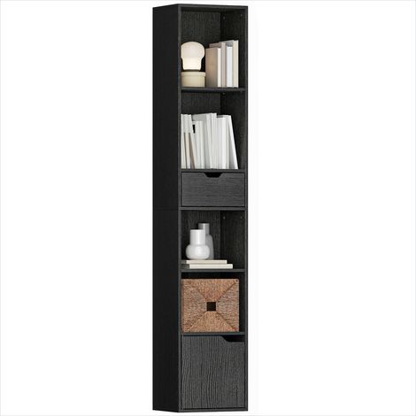 Bibliothèque étroite avec 4 étagères tiroir et placard 30 x 24 x (1/5)