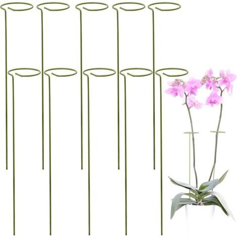 Kit 10 Tuteur Plante, Supports pour Plantes Grimpantes et Fleurs, Tuteur Vert, Aidez Vos Fleurs à Pousser, Tuteurs Tomates Jardin , Pieux à Orchidées, Amaryllis, Pivoines, Poivrons et Plus (1/4)