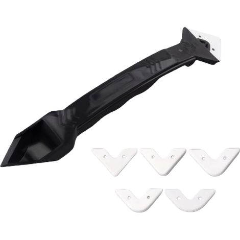 Outil de Retrait de Mastic et de lissage, Outil de Finition Facile à Utiliser, Outil de Finition 2 en 1 en Plastique pour Lisser, Outil de Retrait de Silicone, Noir,Enlève Joint outil, retire tous typ (1/5)