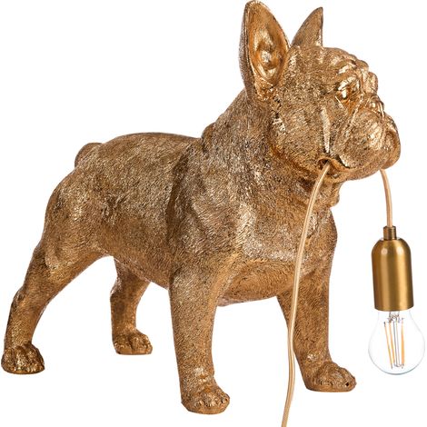 Lámpara de mesa con temática animal lámpara de noche con forma de perro lámpara de lectura para dormitorio dorado Baxter