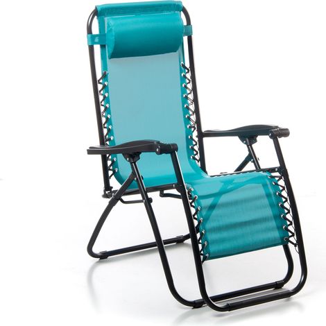 Sedia Sdraio da Giardino Gran Relax 88x65x110 cm in Textilene Verde Petrolio (1/5)