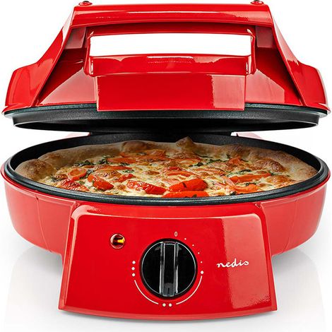 Four à pizza électrique 1800W – Température réglable jusqu'à 230°C – Revêtement antiadhésif – Prépare des pizzas jusqu'à 30 cm en 10 min – Nedis