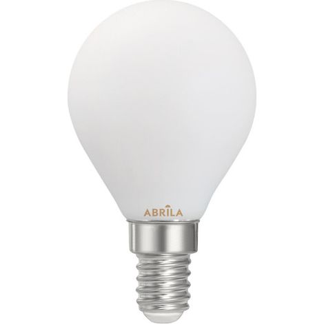 Lampadina LED a filamento sferico opale "Abrila" E14 (6W 4000K 540lm) Ø4,5x7,8cm