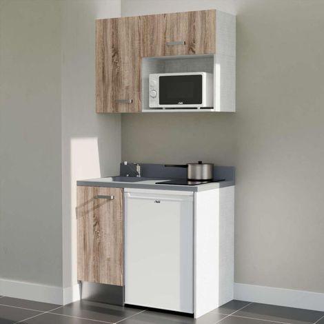 Kochnischen K00L - 100 cm - Holz - Cromo - Spüle links + Haushaltsgeräte weiß (1/5)